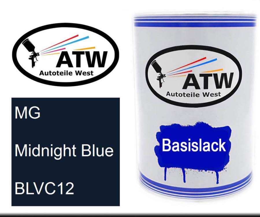 MG, Midnight Blue, BLVC12: 500ml Lackdose, von ATW Autoteile West.